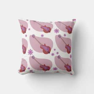 Retro Guitar Boomerangs Fun Pattern Art Cushion