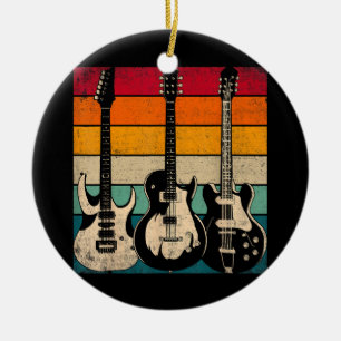 Retro Guitar Ceramic Ornament