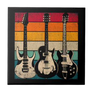 Retro Guitar  Ceramic Tile
