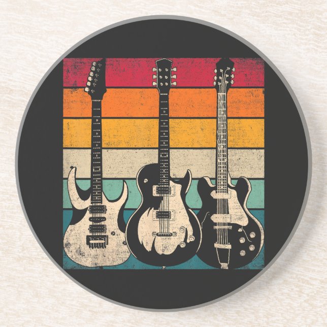 Retro Guitar  Coaster (Front)