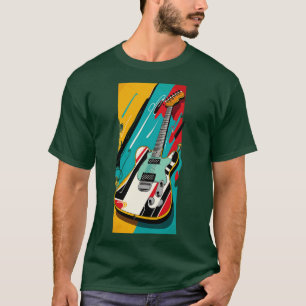 Retro Guitar Gift Guitarist Rock Concert Festival  T-Shirt