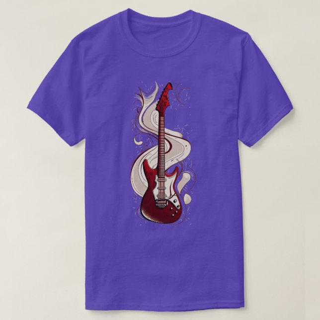 Retro Guitar Gift Guitarist Rock Concert Festival  T-Shirt (Design Front)