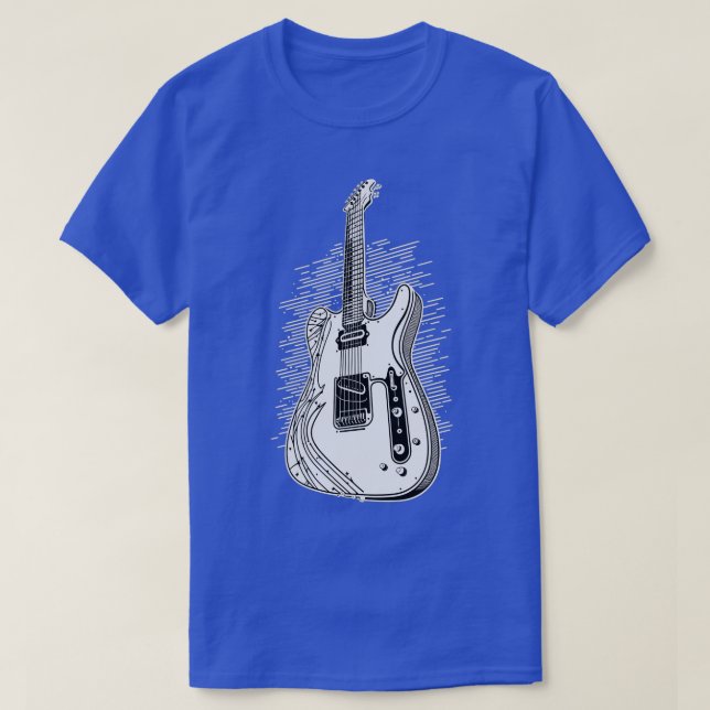 Retro Guitar Gift Guitarist Rock Concert Festival  T-Shirt (Design Front)