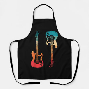 Retro Guitar Guitarist Electric Bass Guitar Rock M Apron