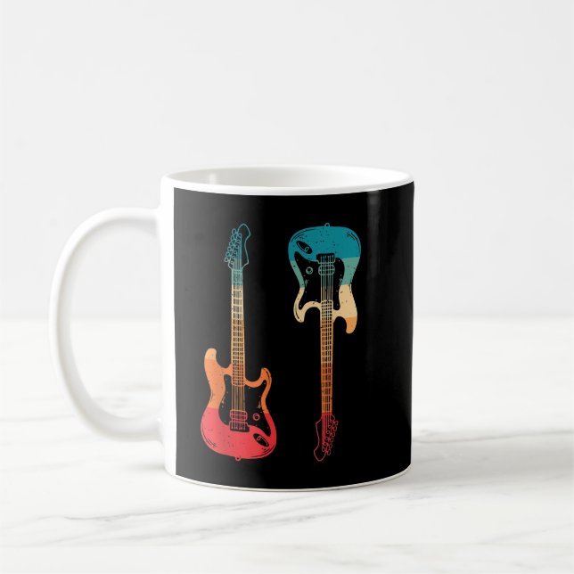 Retro Guitar Guitarist Electric Bass Guitar Rock M Coffee Mug (Left)