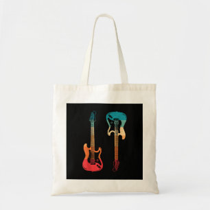 Retro Guitar Guitarist Electric Bass Guitar Rock M Tote Bag