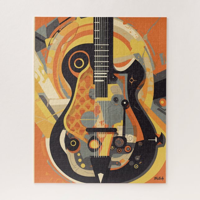 Retro Guitar Illustration Jigsaw Puzzle (Vertical)