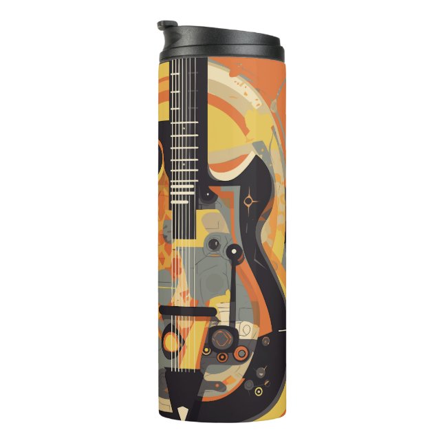 Retro guitar illustration Thermal Tumbler (Rotated Right)