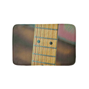 retro guitar lover gift bath mat