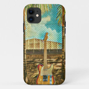 retro guitar lover gift iPhone 11 case