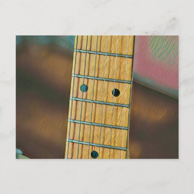 retro guitar lover gift postcard (Front)