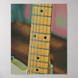 retro guitar lover gift poster