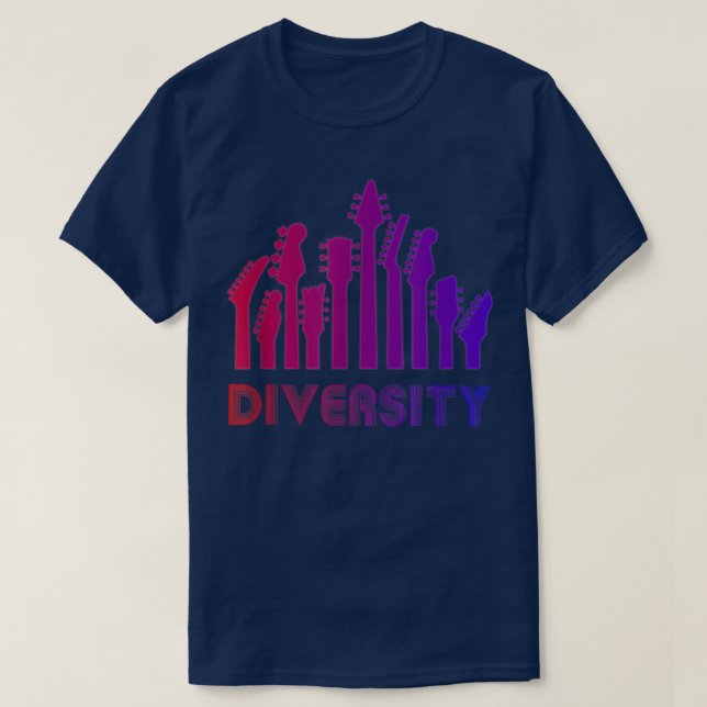Retro Guitar Lovers Diversity  T-Shirt (Design Front)