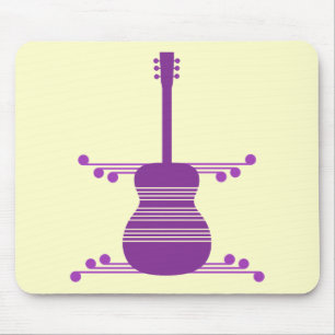 Retro Guitar Mousepad, Purple Mouse Pad