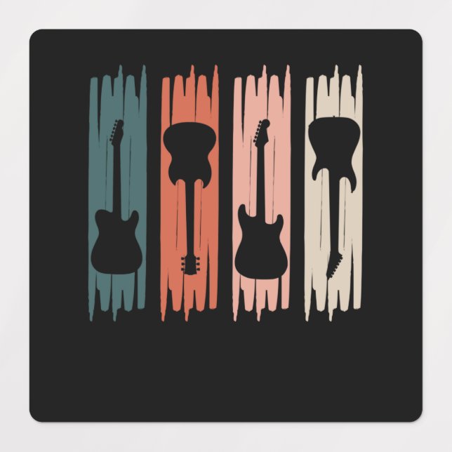 Retro Guitar Music Player Musician Guitarist Graph (Design 1)
