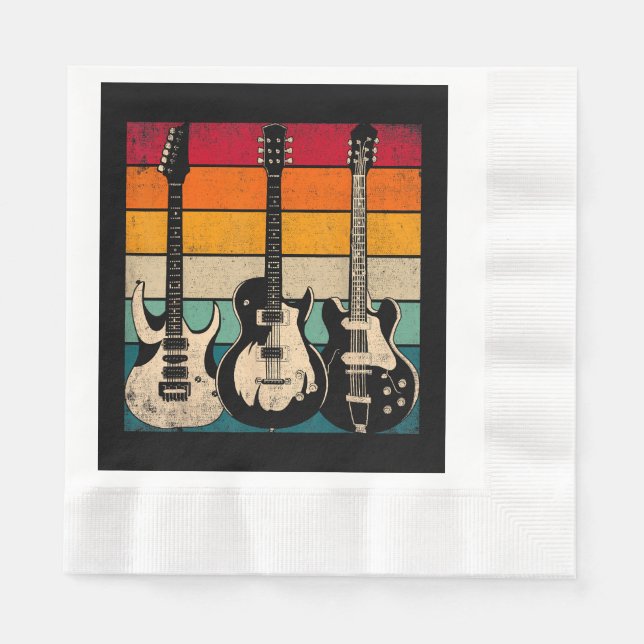 Retro Guitar  Napkin (Front)