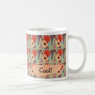 Retro Guitar Pattern with Text Spot Coffee Mug