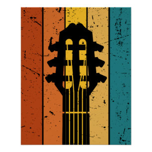 Retro guitar Vintage guitar Poster