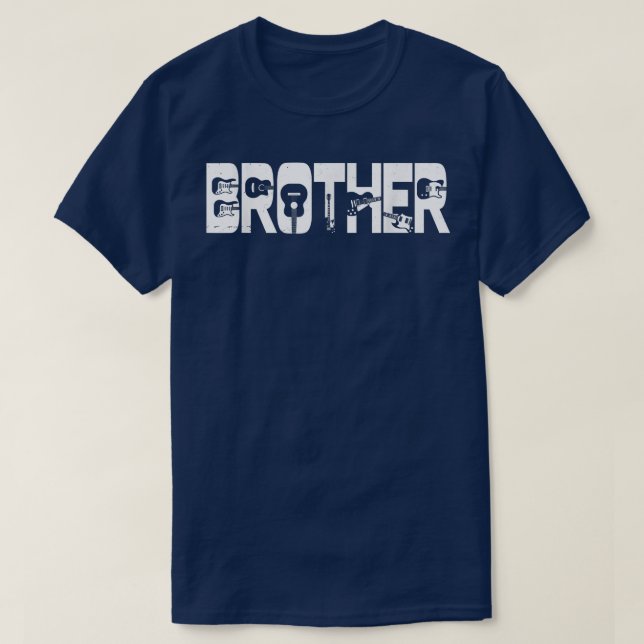 Retro Guitarist Father Brother Guitar Fathers Day  T-Shirt (Design Front)