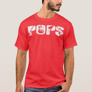 Retro Guitarist Father Pops Guitar Fathers Day Mus T-Shirt