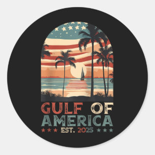 Retro Gulf Mexico Gulf Of Usa America Est 2025 Ame Classic Round Sticker