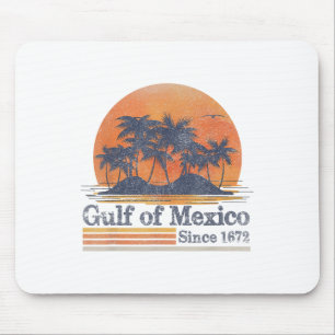 Retro Gulf Of Mexico 1672 Beach Palms Summer Vacat Mouse Pad