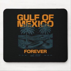 Retro Gulf Of Mexico Est 1550 Forever Beach Gulf O Mouse Pad
