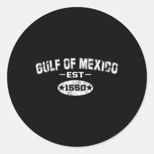 Retro Gulf Of Mexico Est 1550 Mexican Flag Classic Round Sticker