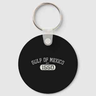 Retro Gulf Of Mexico Est 1550 Mexican Flag For Men Key Ring