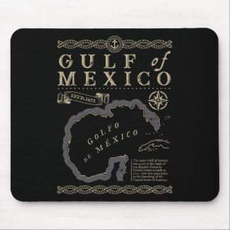 Retro Gulf Of Mexico Est 1550 Mexican Flag For Men Mouse Pad