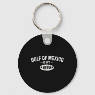 Retro Gulf Of Mexico Est 1550 Mexican Flag Key Ring