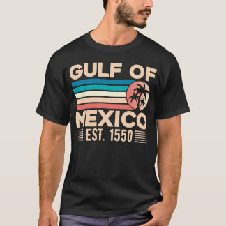 Retro Gulf of Mexico Est 1550 Mexican Flag T-Shirt