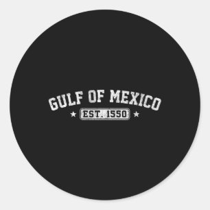 Retro Gulf Of Mexico Since 1550 Man Woman History Classic Round Sticker