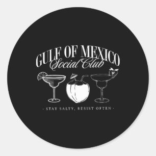 Retro Gulf Of Mexico Social Club Progressive Liber Classic Round Sticker