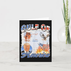 Retro Gulf Of Us America 2025 American Flag Eagle Card