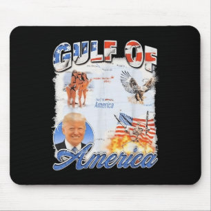 Retro Gulf Of Us America 2025 American Flag Eagle Mouse Pad