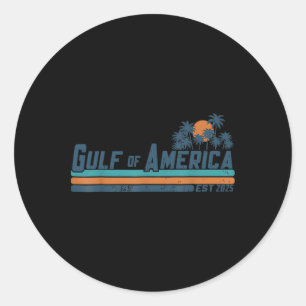 Retro Gulf Of Us America 2025 American Flag Gulf M Classic Round Sticker
