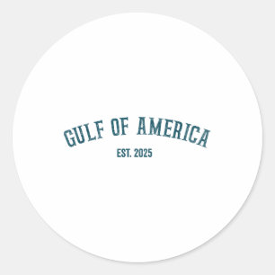 Retro Gulf Of Us America 2025 American Flag Gulf M Classic Round Sticker