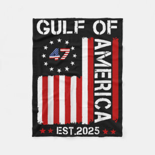 Retro Gulf Of Us America 2025 American Flag Gulf M Fleece Blanket