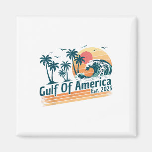 Retro Gulf Of Us America 2025 American Flag Gulf M Magnet