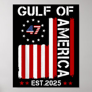 Retro Gulf Of Us America 2025 American Flag Gulf M Poster