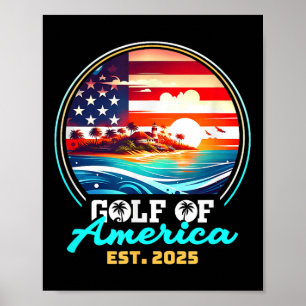 Retro Gulf Of Us America 2025 American Flag Gulf M Poster