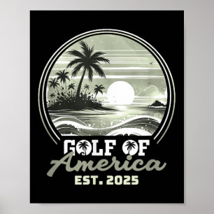 Retro Gulf Of Us America 2025 American Flag Gulf M Poster