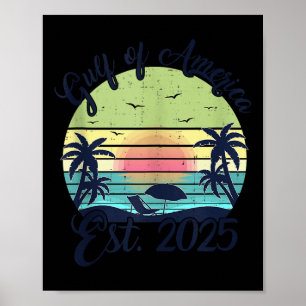 Retro Gulf Of Us America 2025 American Flag Gulf M Poster