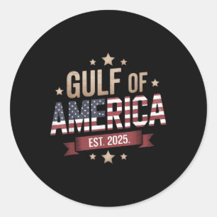 Retro Gulf Of Us America 2025 American Flag Mexico Classic Round Sticker
