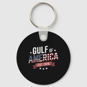 Retro Gulf Of Us America 2025 American Flag Mexico Key Ring