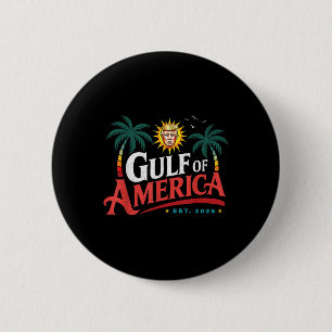 Retro Gulf Of Us America Est 2025 Us Beach And Mex 6 Cm Round Badge