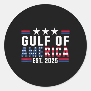 Retro Gulf Of Usa America 2025 American Flag Classic Round Sticker