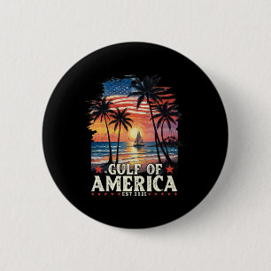 Retro Gulf Of Usa America 2025 American Flag Gulf  6 Cm Round Badge