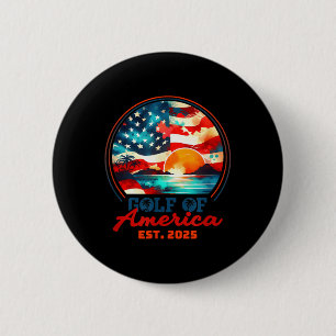 Retro Gulf Of Usa America 2025 American Flag Gulf 6 Cm Round Badge